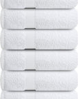 Infinitee Xclusives White Hand Towels for Bathroom - Set of 6 (16x28 inches) 600 GSM, 100% Cotton Ultra Soft, Quick Drying, Hotel Quality Hand Towel Set (Brilliant White, Hand Towels)