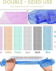 UJFQBH 6 Pieces African Bath Sponge African Net Long Net Bath Sponge Exfoliating Shower Body Scrubber Back Scrubber Skin Smoother,Great for Daily Use (Purple, Gray, Blue, Black, Brown, Green)