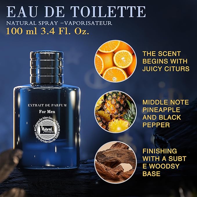 Hybrid & Company Mens 2 Pcs Crisp Eau De Toilette Vaporisateur Natural Spray