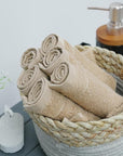 Tens Towels Pack of 24 Washcloths, 12 x 12 Inches, Lighter Weight, Quick to Dry, Super Soft & Absorbent, Gentle Face Towels, Hotel Quality, Perfect for Bathroom, Gym, Spa (Beige, 24 Pack)