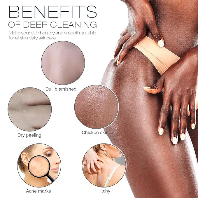 3 Pieces Exfoliating Washcloth Shower Towel African Net Sponge Japanese Wash Cloth Face Exfoliating Sponge Loofah Exfoliating Body Scrubber for Body Exfoliation(Black White Blue)