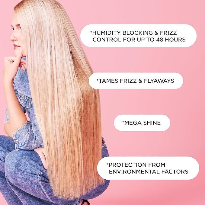 Cake Beauty Anti Frizz Shine Spray, The Shine On - Blocks Humidity for Smooth, Frizz Free, Shiny Hair - Safflower, Sweet Almond, Moringa & Argan Oil - For All Hair Types - 4.2 Oz
