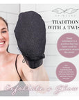 Seraphic Skincare (Original) Premium Exfoliating Mitt for Body (2pc) – 100% Vegan Viscose Traditional Body Scrub Glove Kessa Korean Washcloth – Body Exfoliator for Self-Tan Removal & Keratosis Pilaris