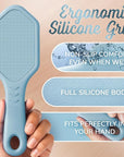 Silicone Foot Callus Remover - Nano Glass Foot File for Dead Skin and Cracked Heels - Callus Remover for Feet & Hard Skin - Ergonomic Foot Scrubber & Exfoliator for Soft, Smooth Feet - Blue