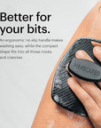 MANSCAPED® The Body Buffer Premium Silicone Scrubber for Nourishing, Cleaning & Exfoliating Your Skin - Lather Boosting Bristles with Ergonomic No-Slip Handle, Long-Lasting & Easy to Clean (1-Pack)