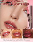 Hydrating Shimmer Lipstick,Moisturizing Jelly Lip Gloss,Shine Red Pink Lipstick Pen, Long Lasting Waterproof Tint Lip Balm Plumping Lip Stain Pen,Women's Day Makeup Gift for Women-04#