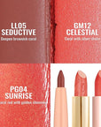 Oulac Lipstick & Lipliner Set 3PCS High Impact Lipcolor with Moisturizing Formula, Vegan Beauty, Full-Coverage Lip Color, Gift Lipstick for Women, LL05+GM12+PG04