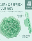 Sud Scrub® Antimicrobial Silicone Face Scrubber, 1 Pack, Gentle Face Exfoliator for Sensitive Skin, Eco Friendly Facial Cleansing Brush, Exfoliating Face Brush for Men and Women (Mint)
