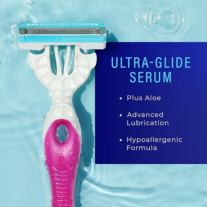 Schick Hydro Silk Ultimate Pubic Skin Protection, Disposable Razors for Women Sensitive Skin | Pubic Hair Razor for Women, Bikini Razor, Womens Razors Bikini Line, 3ct