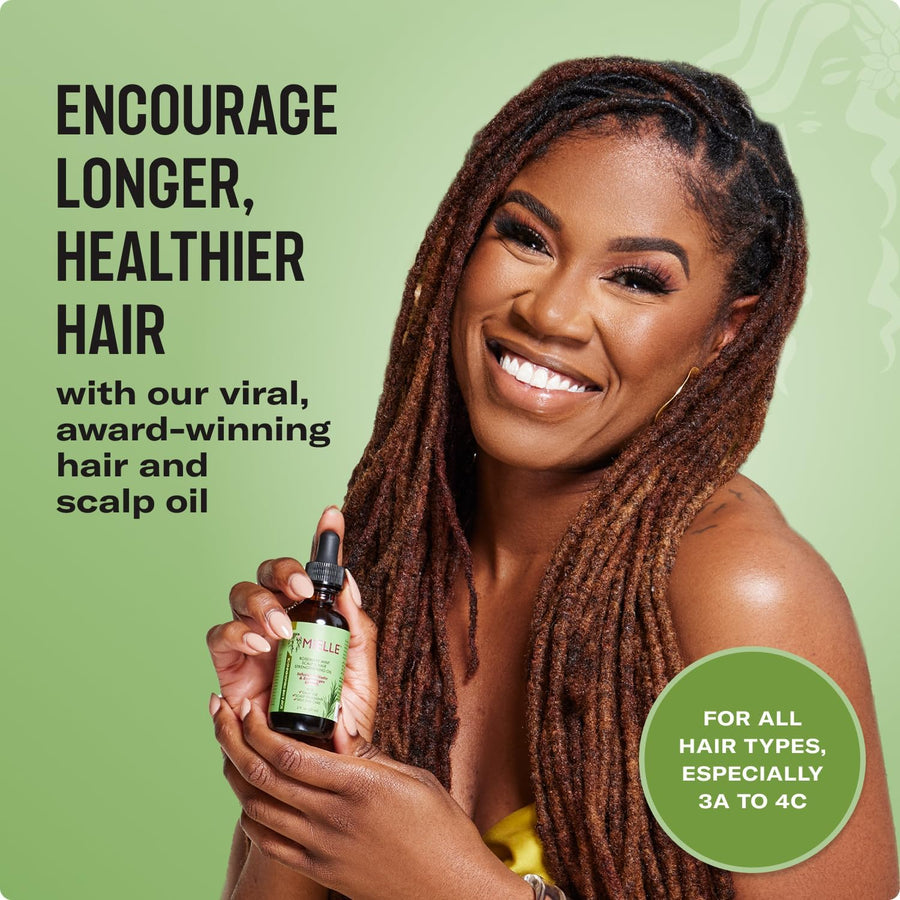 Mielle Organics Rosemary & Mint Hair Oil, Split Ends & Dry Scalp Treatment - Made with Biotin & Essential Oils for Strengthening, Soothing, Moisturizing & Encouraging Longer, Healthier Hair (2 Fl Oz)