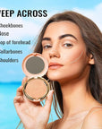 Oulac Shimmer Bronzer Powder Face Makeup with Mirror Cruelty-Free B01