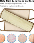 Exfoliating Natural Loofah Back Scrubber Loofah Sponge Back Scrubber for Shower, Deep Clean Your Back & Relax Your Body Bath Shower Scrubber for Men Women