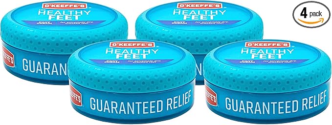 O'Keeffe's K0320001-4 Healthy Feet Foot Cream in Jar (4 Pack), 3.2 oz