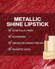 Oulac Red Lipstick Christmas Gifts for Women - Metallic 3D Shine Lightweight Hydrating Formula, High Impact Lip Color, Full Coverage Lip Makeup, Cherry Bomb(12)
