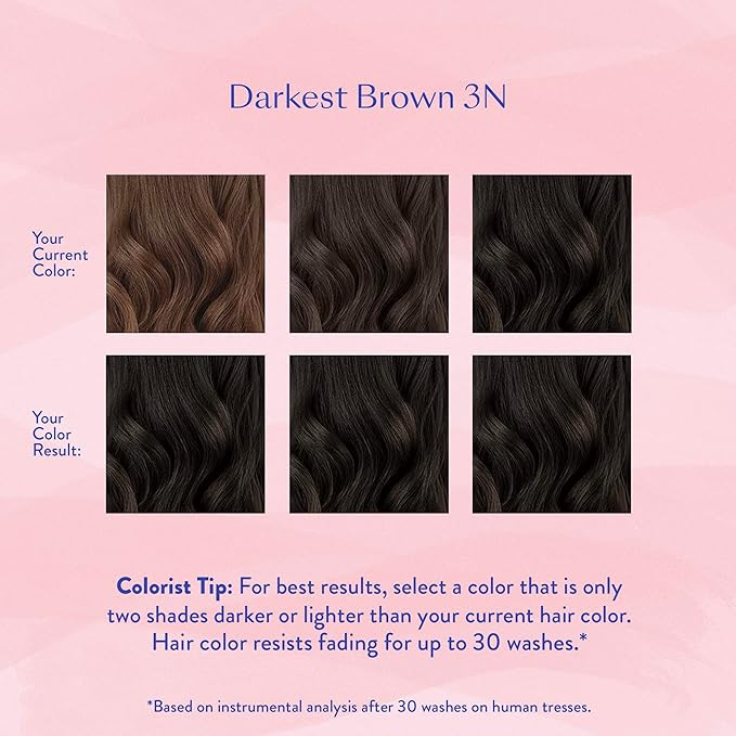 eSalon Permanent Hair Color & Hair Dye Complete Kit - Darkest Brown - Personal Colorist for Up To 100% Gray Coverage, All Hair Types - Professional-Grade Ammonia-Free