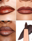 Oulac Brown Lip Liner Pencil, 2in1 Retractable Makup Crayon for Lipliner and Eyeliner, Highly Pigmented, Smooth, Long Lasting and Waterproof Formula, Vegan Beauty, 03 Teddy