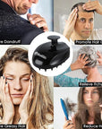 Sosoon Scalp Massager Shampoo Brush, Hair Scalp Scrubber Shower Hair Brush Head Massager for Stress Relax Hair Growth, Dandruff Brush Scalp Exfoliator for Women Men Kids Pets, Black