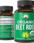 USDA Organic Beet Root Vegan Capsules. Beets Juice Powder Super Food Pills 1200 mg. Nitric Oxide Energy Boosting Beetroot Extract Capsules. Polyphenol Support Supplement for Women and Men