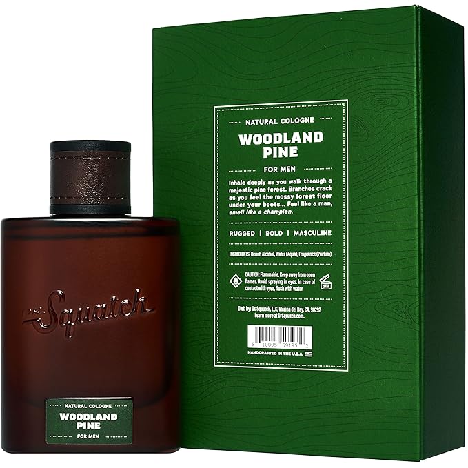 Dr. Squatch Natural Cologne for Men - Scent-Lock Technology and Sustainably-Sourced Ingredients - Woodland Pine Cologne (1.7 fl oz)