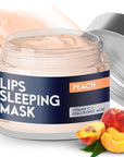 Lip Mask Overnight with Hyaluronic Acid & Collagen, Lip Sleeping Mask for Dry Cracked Lips, Moisturizing, Hydrating, Exfoliating Night Treatment for Lip Care (Peach) (0.7, Peach)