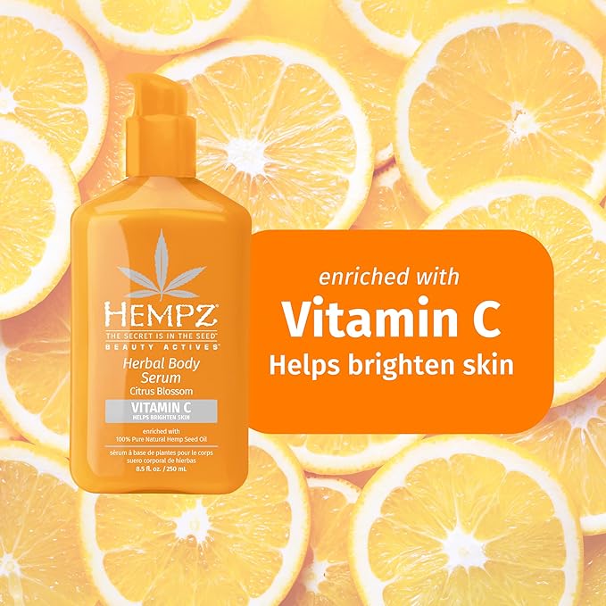 Hempz Citrus Blossom Body Serum with Vitamin C, Light weight, Fast Absorbing, 8.5 fl.oz.