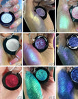 Afflano Purple-Gold Duo Chrome Multichrome Eyeshadow, Holographic Glitter, Color Change Sparkle Chameleon Luminizer Highlighter