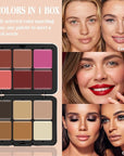 12 Colors Cream [Blush Contour Concealer] Makeup Palette for Cheeks - All in One Makeup Palette Kit with Brush, Natural Matte Long Wearing, Waterproof Blendable Face Make Up Pallete (#02)