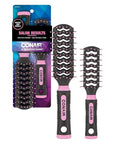 Conair Salon Results Vent Hairbrush Set - Detangling Hair brush - suitable for men and women - features Travel + Full-size - Pink/Black