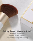Kabuki Face Makeup Brush, Portable Travel Blush Brush Flawless for Foundation, Powder, Bronzer Buffing, Liquid, Cream, Cruelty Free