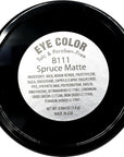 Spruce Matte Deep Green Blue Grey Gray Pressed Powder Single Vegan Eyeshadow; Talc, Paraben & Cruelty Free