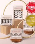 KISS The New Natural, False Eyelashes, 'Wide Slacks', 12 mm, Includes 4 Pairs Of Lashes, Contact Lens Friendly, Easy to Apply, Reusable Strip Lashes
