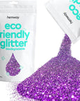 Hemway Eco Friendly Biodegradable Glitter 100g / 3.5oz Bio Cosmetic Safe Sparkle Vegan for Face, Eyeshadow, Body, Hair, Nail and Festival Makeup, Craft - Chunky (1/40" 0.025" 0.6mm) - Purple