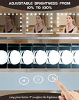 Vanity Mirror with Lights Lighted Makeup Mirror with 15 Dimmable LED Bulbs,3 Color Lighting Modes,USB Charging Port Touch Control,Sturdy Metal Frame Design 24x18 Inch,White