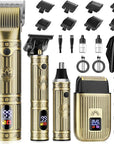 Professional Hair Clippers for Men, Cordless Beard Trimmer, Nose & Ear Hair Trimmer, Electric Shavers Barber Kit with LED Display, Hair Cutting Kit with Case, for Barber, Mens Gift
