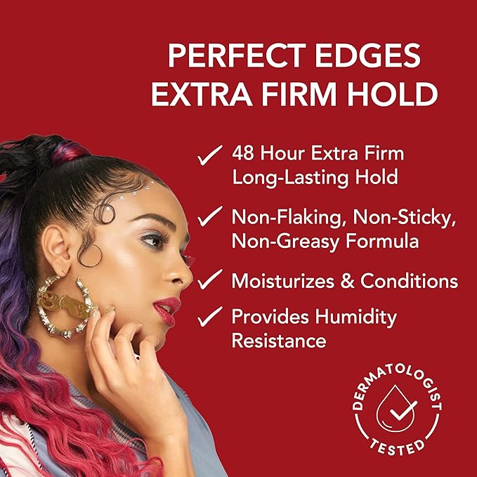 Creme of Nature with Argan Oil From Morocco Perfect Edges Hair Gel, 24 Hour Hold with Moisture and Exotic Shine, Extra Firm Hold, 2.25 Oz (Pack of 1)