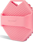 Sud Scrub® Antimicrobial Silicone Body Scrubber, Exfoliating Body Scrubber for Sensitive Skin, Eco Friendly Shower Scrubber for Body, Silicone Body Brush for Showering, Pink