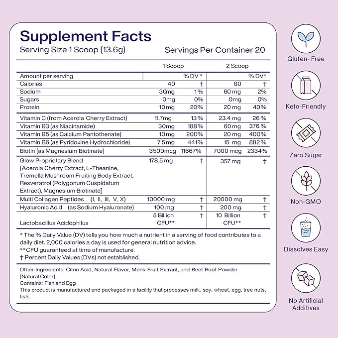 Fuel Multi Collagen Peptides Powder – 20g Hydrolyzed Collagen I, II, III, V & X for Hair, Skin, Nails & Joint Support – Better Absorption – Keto & Gluten Free, Mixed Berry, 9.59oz