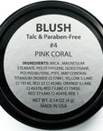Pink Coral Light Pale Pink Bubble Gum Pink Peach Orange Blush Pressed Cheek Color Contour Powder, Talc & Paraben Free, 4 Grams, No Animal Testing & Cruelty Free