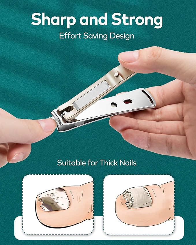 4Pcs Set, Stainless Steel Manicure Pedicure Set, Medical Grade Grooming Kit with Travel Case Gift Box for Man & Woman