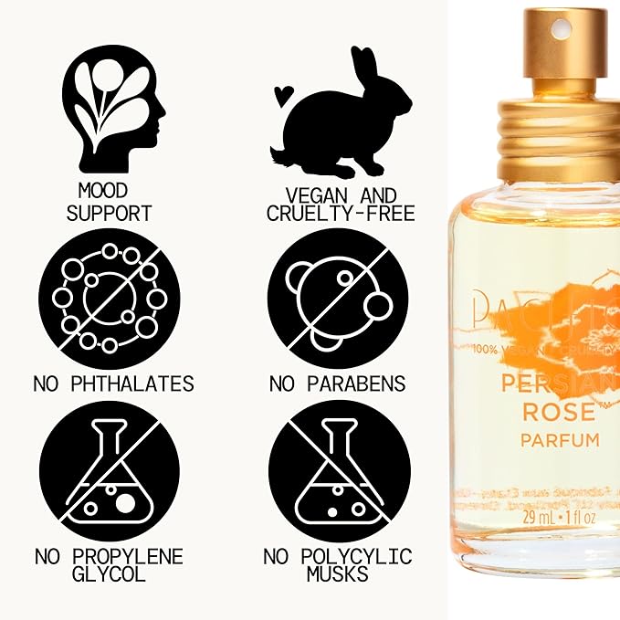 Pacifica Beauty, Persian Rose Clean Fragrance Spray Perfume, Made with Natural & Essential Oils, Fresh Rose Scent, Vegan + Cruelty Free, Phthalate-Free, Paraben-Free, Gifts for Her, 29 ml. 1 fl. oz