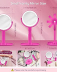 B Beauty Planet Makeup Mirror with Lights, Lighted Magnifying Mirror 30X with 3 Lighting and Adjustable Brightness, 2-Sided Height Adjustable Vanity Mirror for Bathroom, Gifts for Women Hot Pink