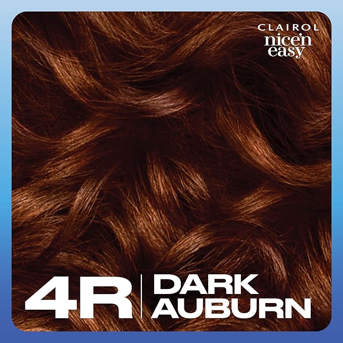 Clairol Nice'n Easy Permanent Hair Dye, 4R Dark Auburn Hair Color, Pack of 1