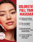 Revlon ColorStay Full Time Waterproof Mascara, Volumizing Eye Makeup, 24 Hour Wear, Smudge-Proof, Flake-Proof, 411 Blackest Black, Waterproof
