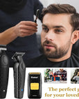 KEMEI Professional Hair Clipper and Trimmers Set, Cordless Barber Clippers, Beard Trimmer, Electric Foil Shaver with Replacement Heads, KM-2299, KM-2296, KM-1102