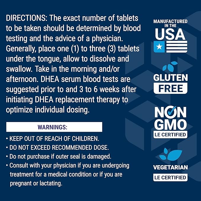 Life Extension DHEA 25 mg – For Hormone Balance, Immune Support, Sexual Health and Anti-Aging - Supports Memory & Mood - Non-GMO, Gluten-Free, Vegetarian - 100 Dissolve-In-Mouth Tablets