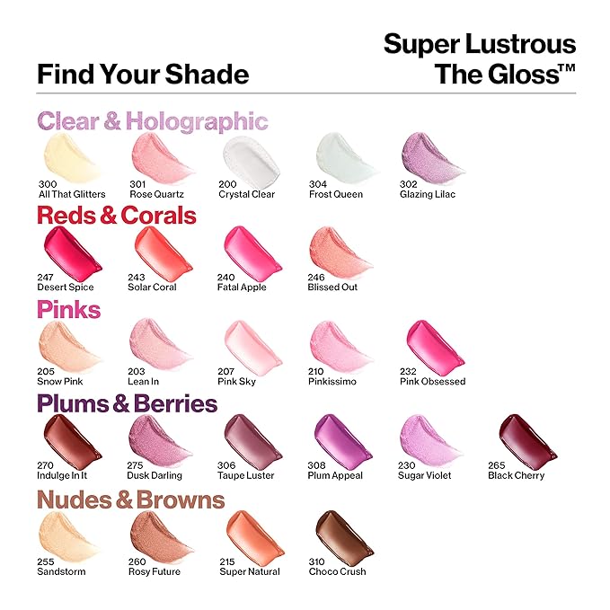 Revlon Super Lustrous Lip Gloss, Non-Sticky, Hydrating, High Shine Finish, 243 Sizzling Coral, 0.13 oz