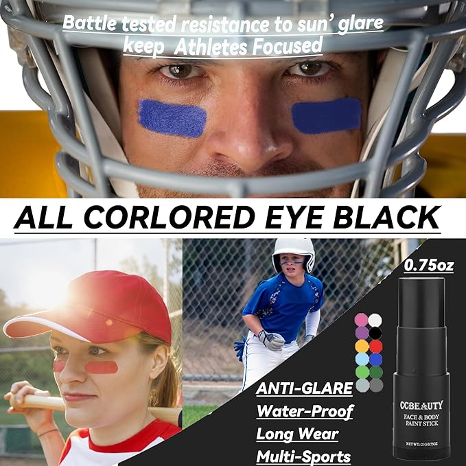 CCbeauty Royal Blue Face Paint Stick, Face Painting Kit, Full Coverage SFX Makeup Foundation, Professional Non-Toxic Body Paint for Halloween Costume Cosplay Party, Avatar, Mystique, Smurf Makeup