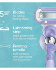 Gillette Venus Deluxe Smooth Swirl Women's Razor Handle + 2 Blade Refills