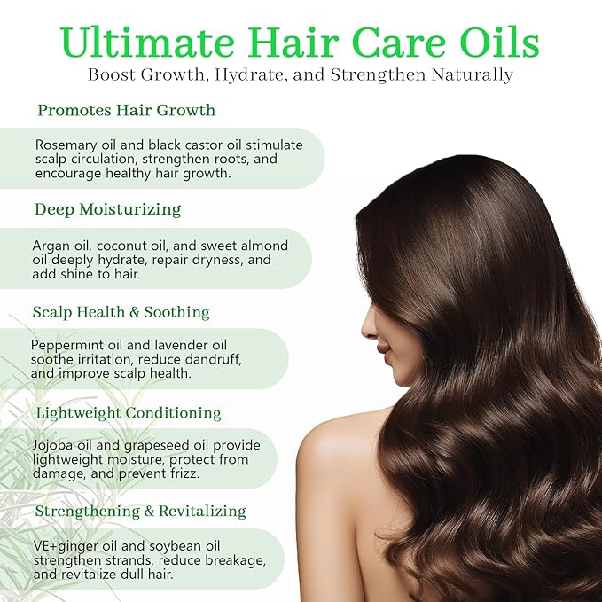 Rosemary & Castor Hair Growth Oil – USDA Certified Organic Cold Pressed Blend Castor oil for Thicker, Fuller Hair, Soothe Itchy Scalp & Repair Damaged Hair – 4 fl oz