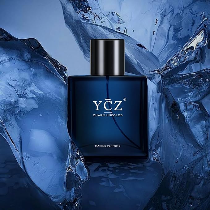 Ycz Charm Unfolds Marine Perfume for Men, 1.7 oz. Long Lasting Eau De Parfum Cologne For Men, Oriental Woody Fragrance - Ideal Special Occasions, Making it the Ideal gentlemen’s Gift